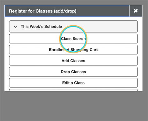 Class Search .